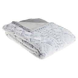 Bee & Willow™ Cable Knit Faux Fur Throw Blanket in Grey