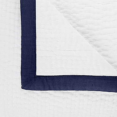 Everhome&trade; Hanover Hotel Border 3-Piece King Quilt Set in Navy. View a larger version of this product image.
