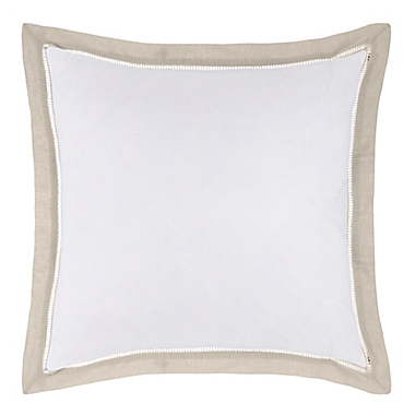 Everhome&trade; Reid Ladder Stitch European Pillow Sham in Natural. View a larger version of this product image.