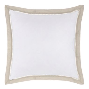Everhome&trade; Reid Ladder Stitch European Pillow Sham in Natural. View a larger version of this product image.