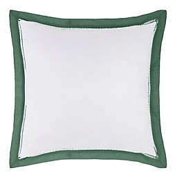 Everhome™ Reid Ladder Stitch European Pillow Sham in Dark Green