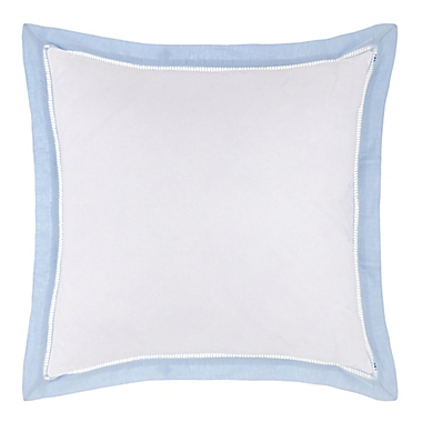 Everhome&trade; Reid Ladder Stitch European Pillow Sham in Blue. View a larger version of this product image.