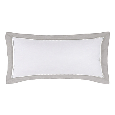 Everhome&trade; Reid Ladder Stitch Lumbar Throw Pillow in Grey. View a larger version of this product image.