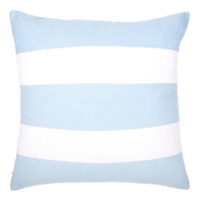 Everhome&trade; Chunky Stripe Square Throw Pillow in Skyway/White