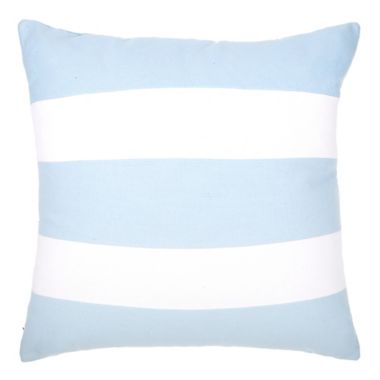 Everhome&trade; Chunky Stripe Square Throw Pillow in Skyway/White. View a larger version of this product image.