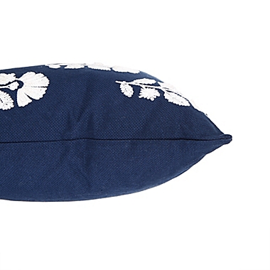 Everhome&trade; Floral Square Throw Pillow in Navy/White. View a larger version of this product image.