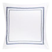 Everhome&trade; Sullivan Triple Baratta 400-Thread-Count European Pillow Sham in White/Navy