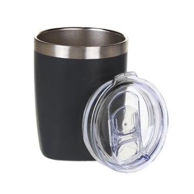 Simply Essential&trade; 10 oz. Stainless Steel Rocks Wine Tumbler in Black. View a larger version of this product image.
