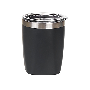 Simply Essential&trade; 10 oz. Stainless Steel Rocks Wine Tumbler in Black. View a larger version of this product image.