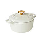 Alternate image 0 for Our Table&trade; 2 qt. Enameled Cast Iron Dutch Oven with Gold Lid Knob in Ivory