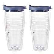 Simply Essential&trade; Tumblers with Lid in True Navy