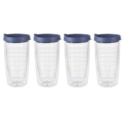 for Indoor and Outdoor Use Set of 4 16-Ounce Cool Set Insulated Tumblers 