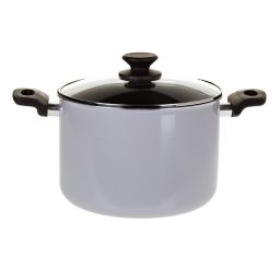 Simply Essential™ Nonstick 8 qt. Aluminum Covered Stock Pot in Grey