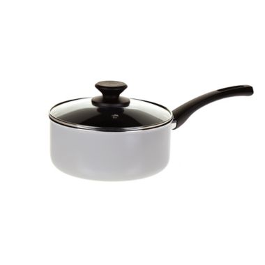 Simply Essential&trade; Nonstick 3 qt. Aluminum Covered Saucepan in Grey. View a larger version of this product image.
