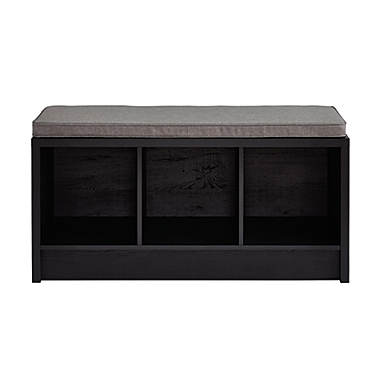 Squared Away&trade; 3-Cube Storage Bench in Raven Black. View a larger version of this product image.