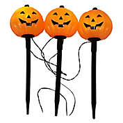 H for Happy&trade; Pumpkin Halloween Pathway Markers in Orange (Set of 3)