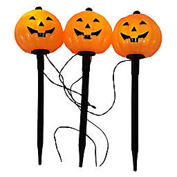 H for Happy™ Pumpkin Halloween Pathway Markers in Orange (Set of 3)