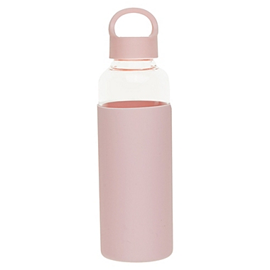 Simply Essential&trade; 16.9 oz. Glass Water Bottle in Pink. View a larger version of this product image.