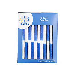 H for Happy™ Two-Tone Decorative Hanukkah Menorah Candles in White/Navy (Set of 45)
