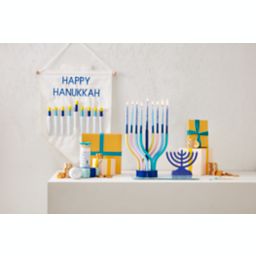 H for Happy™ Premium Hanukkah Menorah Candles in Frost Blue (Set of 45)