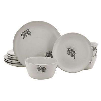 Bee & Willow&trade; Autumn Leaf 12-Piece Dinnerware Set in White/Grey