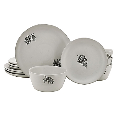 Bee & Willow&trade; Autumn Leaf 12-Piece Dinnerware Set in White/Grey. View a larger version of this product image.