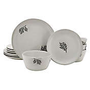 Bee & Willow&trade; Autumn Leaf 12-Piece Dinnerware Set in White/Grey