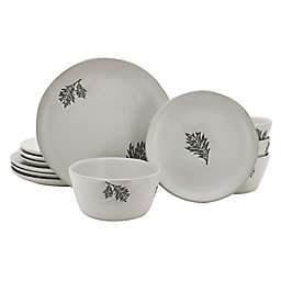 Bee & Willow™ Autumn Leaf 12-Piece Dinnerware Set in White/Grey
