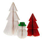 Alternate image 0 for H for Happy&trade; 3-Piece Paper Christmas Trees and Snowman Ornaments Set