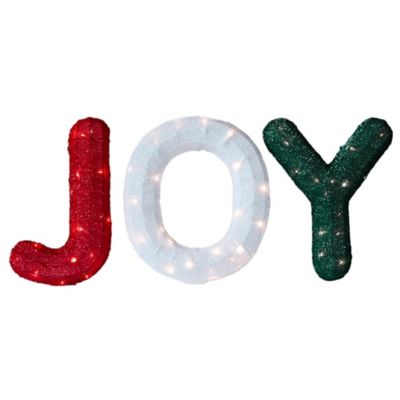 H for Happy&trade; 36-Inch LED &quot;JOY&quot; Decorative Christmas Sign in Red/White/Green