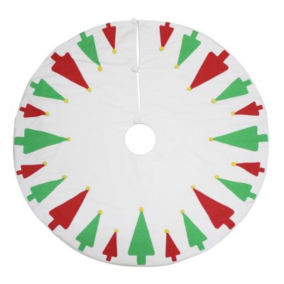 H for Happy&trade; Classic Trees Holiday Tree Skirt in White