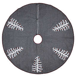 Bee & Willow™ Embroidered Holiday Tree Skirt in Grey/Red