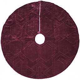 Quilted Christmas Tree Skirt in Burgundy