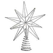 H for Happy&trade; Wire Star Christmas Tree Topper in Silver