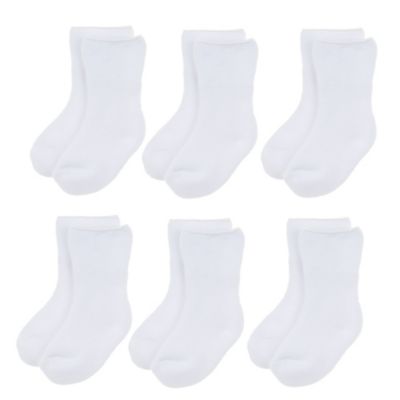 mighty goods&trade; Size 0-3M 6-Pack Stretch Terry Socks in White