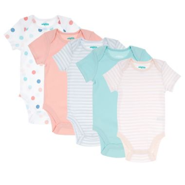 mighty goods&trade; Size 18M 5-Pack Short Sleeve Bodysuits in Dots/Stripes. View a larger version of this product image.