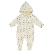 mighty goods&trade; Preemie Quilted Zip-Up Hooded Jersey Pram Suit in Cream Dot