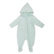 mighty goods&trade; Preemie Quilted Zip-Up Hooded Jersey Pram Suit in Green Dot