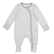 mighty goods&trade; Size 6M Snap Front Footie in Light Grey Heather Stripe