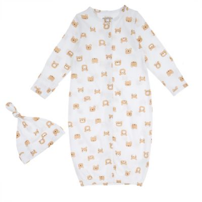 mighty goods&trade; Preemie 2-Piece Sleepgown and Hat Set in Tan Bears