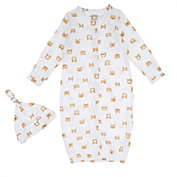mighty goods&trade; Newborn 2-Piece Sleepgown and Hat Set in Tan Bears