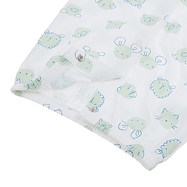 mighty goods&trade; Newborn 2-Piece Sleepgown and Hat Set in Green Animal Heads. View a larger version of this product image.