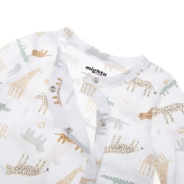 mighty goods&trade; Newborn Snap Front Footie in White Safari. View a larger version of this product image.