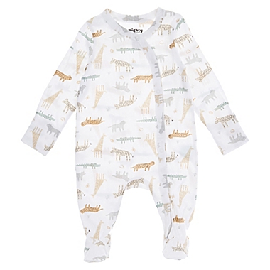 mighty goods&trade; Newborn Snap Front Footie in White Safari. View a larger version of this product image.