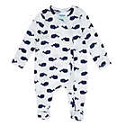 Alternate image 1 for mighty goods&trade; Size 3M 3-Pack Snap Front Footies in Navy Whale Combo