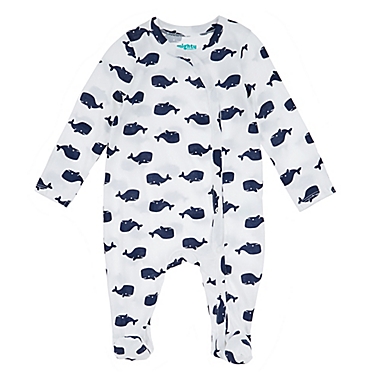 mighty goods&trade; Size 3M 3-Pack Snap Front Footies in Navy Whale Combo. View a larger version of this product image.