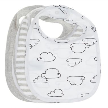 mighty goods&trade; 3-Pack Bibs in Grey Cloud Combo. View a larger version of this product image.