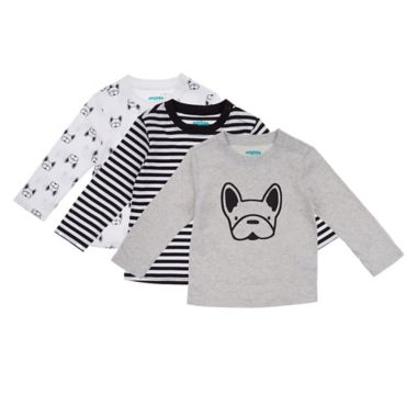 mighty goods&trade; Size 24M 3-Pack Long Sleeve T-Shirts in Multi Dogs/Stripes. View a larger version of this product image.