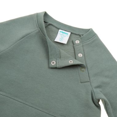 mighty goods&trade; Newborn Fleece Coverall in Olive Wreath. View a larger version of this product image.