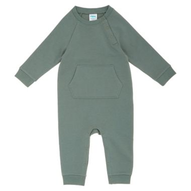 mighty goods&trade; Newborn Fleece Coverall in Olive Wreath. View a larger version of this product image.